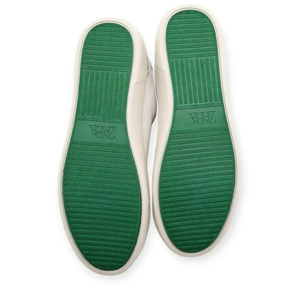 ZARA | White | ANIMAL PRINT TRIM SNEAKERS - Picture 5 of 10